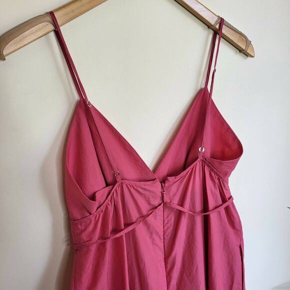 BCBG Maxazria Faux Wrap Wide Leg Jumpsuit - Pink - Picture 7 of 15